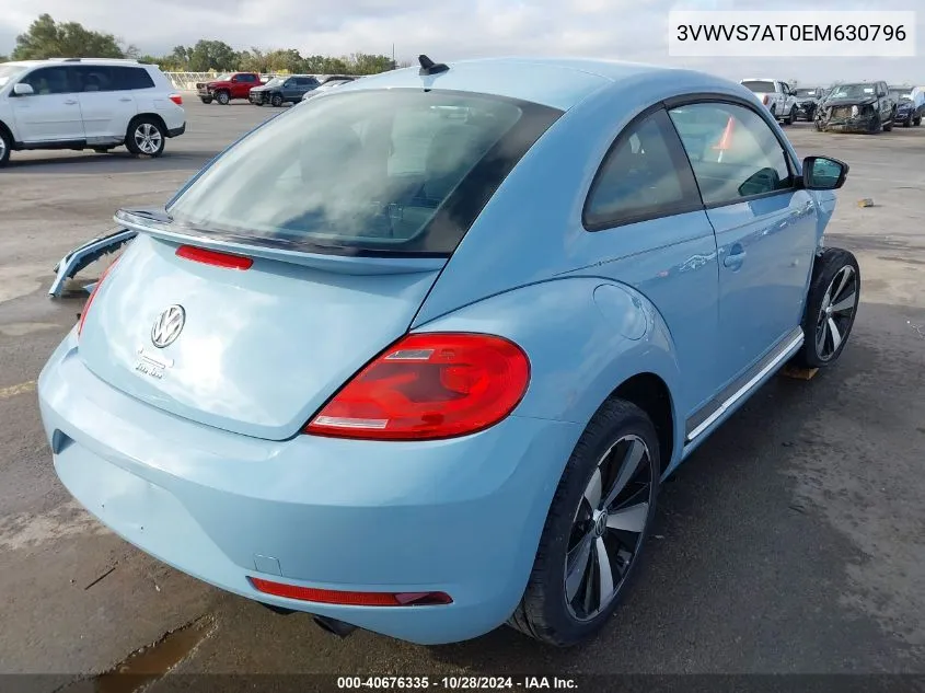 2014 Volkswagen Beetle 2.0T R-Line VIN: 3VWVS7AT0EM630796 Lot: 40676335