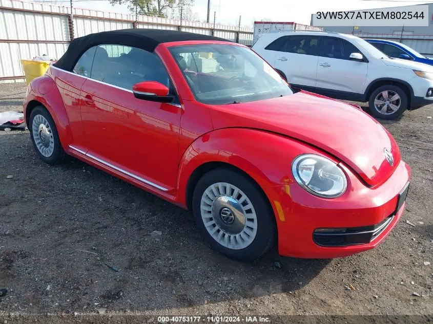 2014 Volkswagen Beetle 2.5L VIN: 3VW5X7ATXEM802544 Lot: 40753177