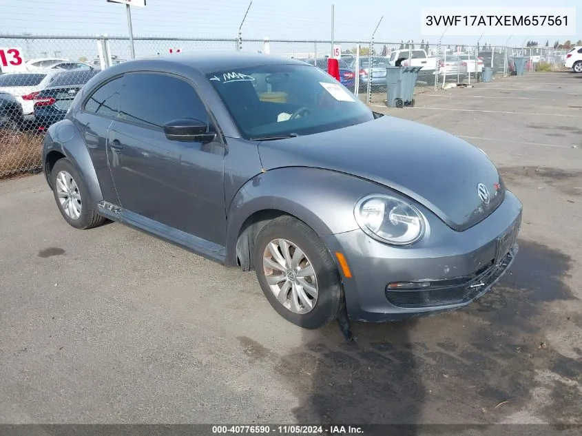 2014 Volkswagen Beetle 1.8T Entry VIN: 3VWF17ATXEM657561 Lot: 40776590