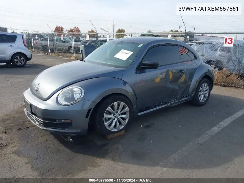 2014 Volkswagen Beetle 1.8T Entry VIN: 3VWF17ATXEM657561 Lot: 40776590