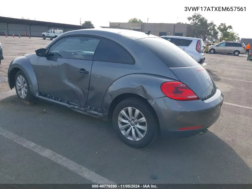 2014 Volkswagen Beetle 1.8T Entry VIN: 3VWF17ATXEM657561 Lot: 40776590