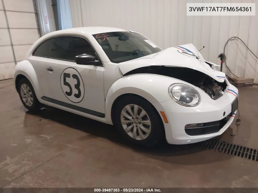 2015 Volkswagen Beetle 1.8T Fleet Edition VIN: 3VWF17AT7FM654361 Lot: 39497383