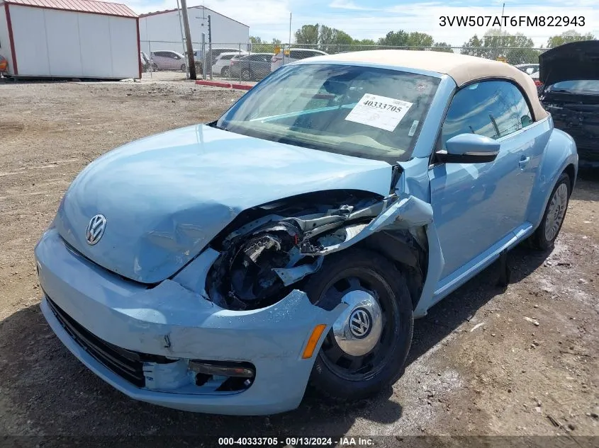 2015 Volkswagen Beetle 1.8T VIN: 3VW507AT6FM822943 Lot: 40333705