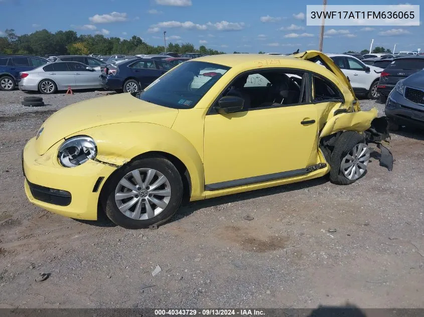 2015 Volkswagen Beetle 1.8T Fleet Edition VIN: 3VWF17AT1FM636065 Lot: 40343729