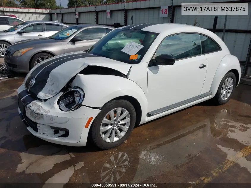 2015 Volkswagen Beetle 1.8T Fleet Edition VIN: 3VWF17AT8FM637875 Lot: 40350551