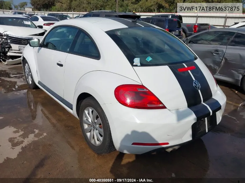 2015 Volkswagen Beetle 1.8T Fleet Edition VIN: 3VWF17AT8FM637875 Lot: 40350551