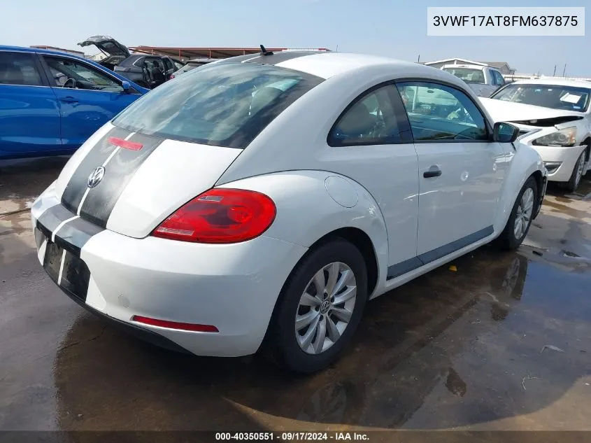 2015 Volkswagen Beetle 1.8T Fleet Edition VIN: 3VWF17AT8FM637875 Lot: 40350551