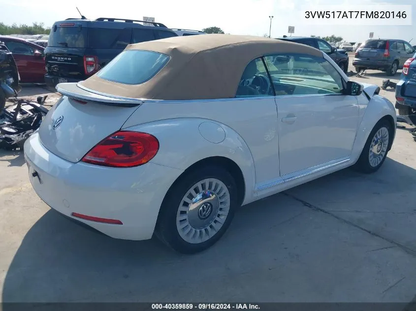 2015 Volkswagen Beetle 1.8T VIN: 3VW517AT7FM820146 Lot: 40359859