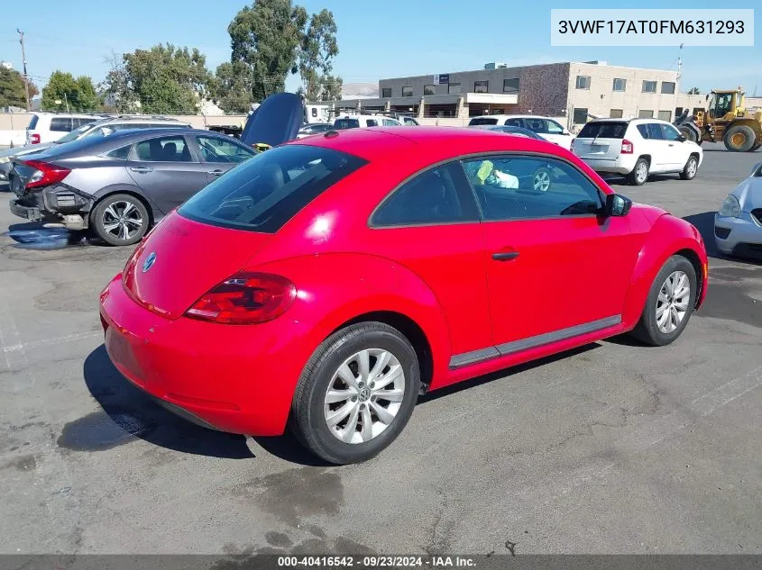 2015 Volkswagen Beetle 1.8T Fleet Edition VIN: 3VWF17AT0FM631293 Lot: 40416542