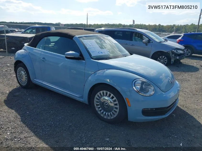 2015 Volkswagen Beetle 1.8T VIN: 3VW517AT3FM805210 Lot: 40467660