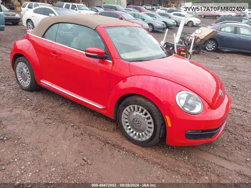 2015 Volkswagen Beetle 1.8T VIN: 3VW517AT0FM802426 Lot: 40472052