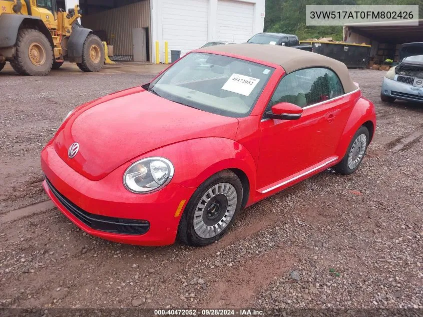 2015 Volkswagen Beetle 1.8T VIN: 3VW517AT0FM802426 Lot: 40472052