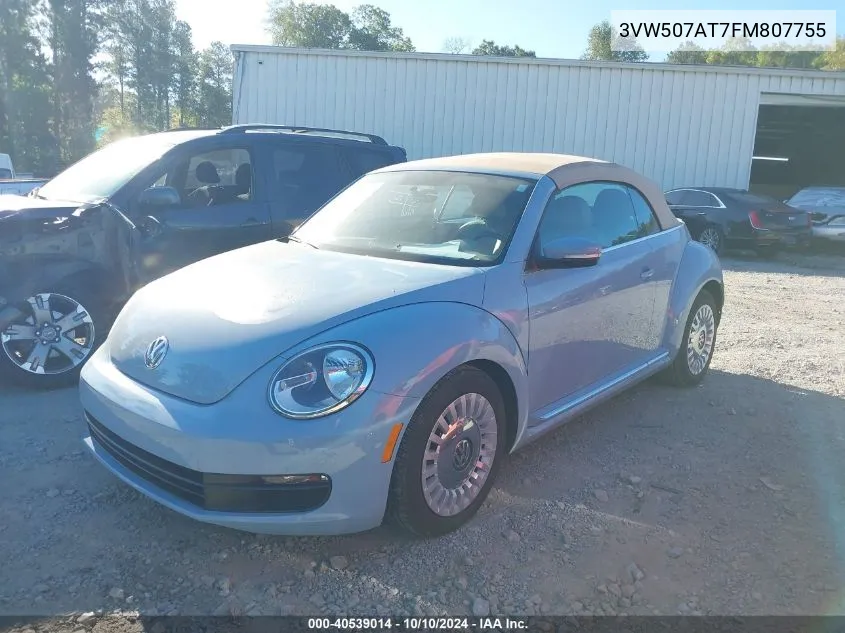 2015 Volkswagen Beetle 1.8T VIN: 3VW507AT7FM807755 Lot: 40539014