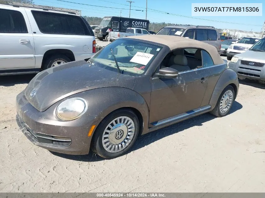 2015 Volkswagen Beetle 1.8T VIN: 3VW507AT7FM815306 Lot: 40545924