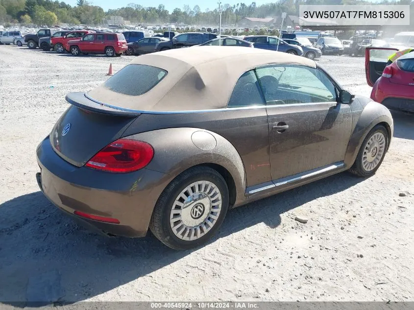 2015 Volkswagen Beetle 1.8T VIN: 3VW507AT7FM815306 Lot: 40545924