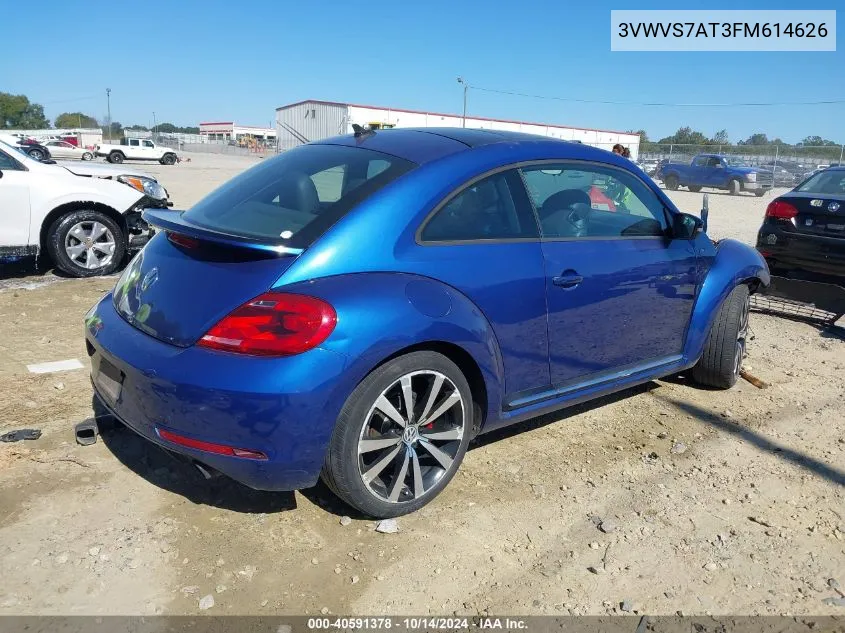 2015 Volkswagen Beetle 2.0T R-Line VIN: 3VWVS7AT3FM614626 Lot: 40591378