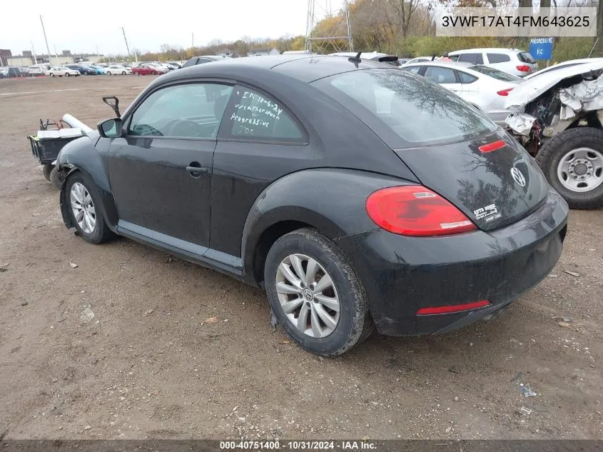 2015 Volkswagen Beetle 1.8T Fleet Edition VIN: 3VWF17AT4FM643625 Lot: 40751400