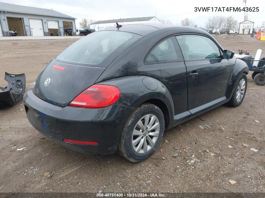 2015 Volkswagen Beetle 1.8T Fleet Edition VIN: 3VWF17AT4FM643625 Lot: 40751400