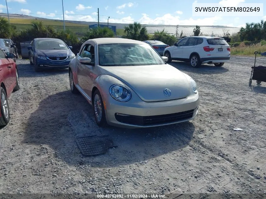 2015 Volkswagen Beetle 1.8T VIN: 3VW507AT5FM802649 Lot: 40752892