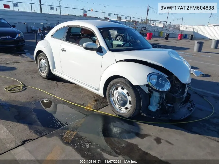 2015 Volkswagen Beetle 1.8T Classic VIN: 3VWF17AT2FM604838 Lot: 40814174