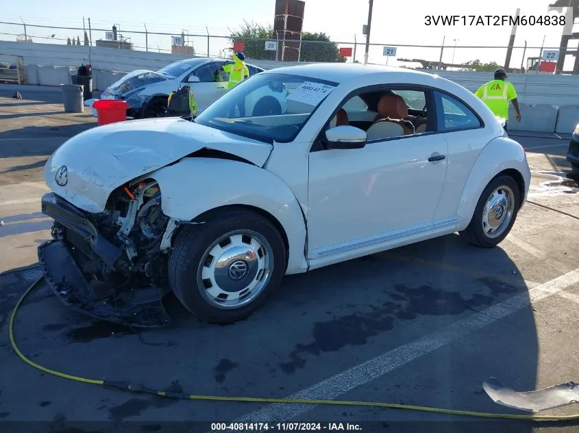 2015 Volkswagen Beetle 1.8T Classic VIN: 3VWF17AT2FM604838 Lot: 40814174