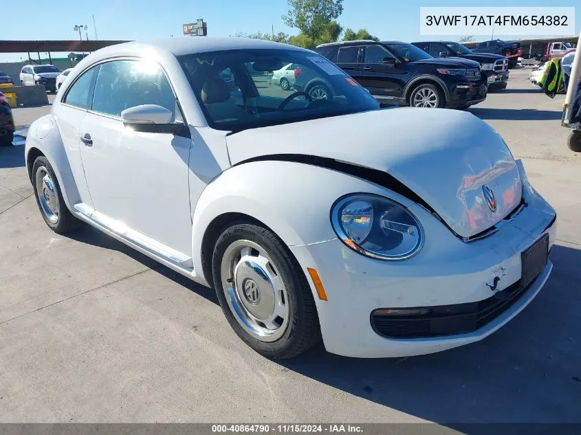 2015 Volkswagen Beetle 1.8T Classic VIN: 3VWF17AT4FM654382 Lot: 40864790