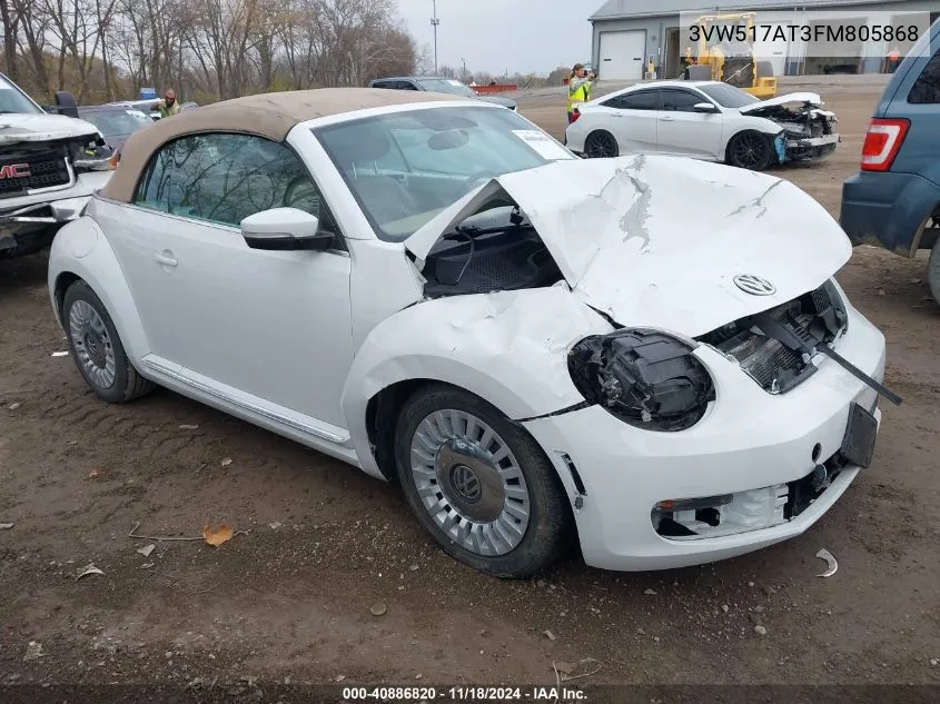 2015 Volkswagen Beetle 1.8T VIN: 3VW517AT3FM805868 Lot: 40886820