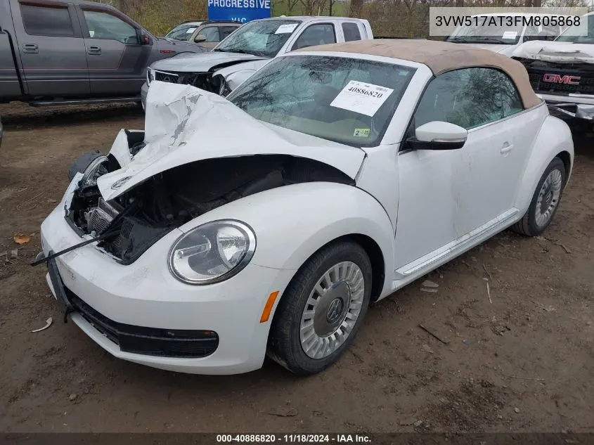 2015 Volkswagen Beetle 1.8T VIN: 3VW517AT3FM805868 Lot: 40886820