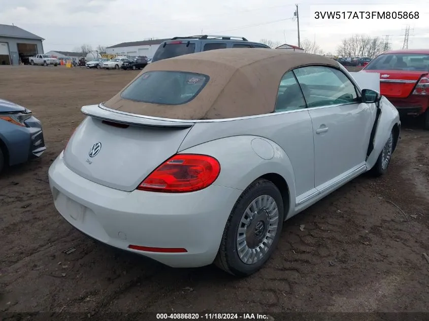 2015 Volkswagen Beetle 1.8T VIN: 3VW517AT3FM805868 Lot: 40886820