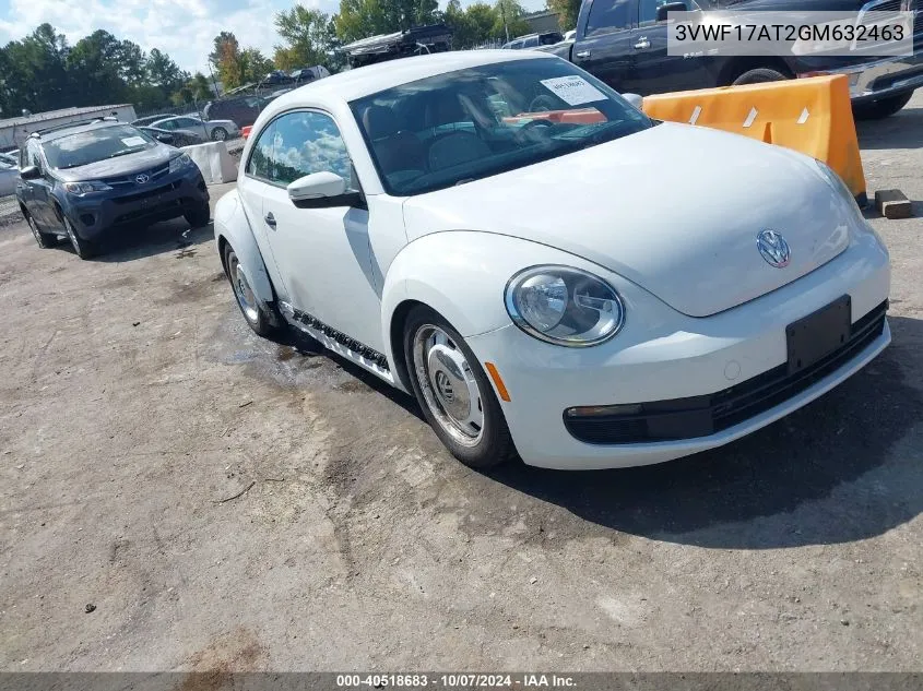 2016 Volkswagen Beetle 1.8T Classic VIN: 3VWF17AT2GM632463 Lot: 40518683