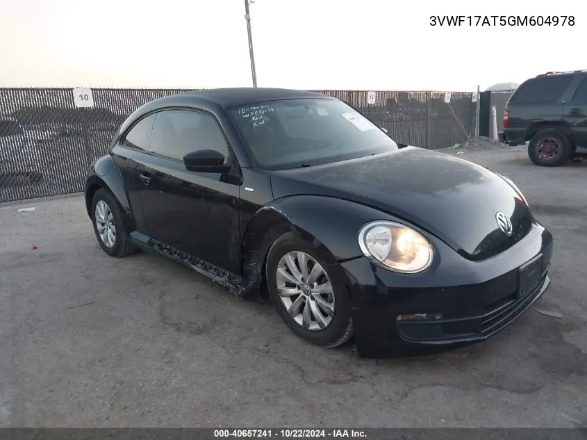 2016 Volkswagen Beetle 1.8T Wolfsburg Edition VIN: 3VWF17AT5GM604978 Lot: 40657241