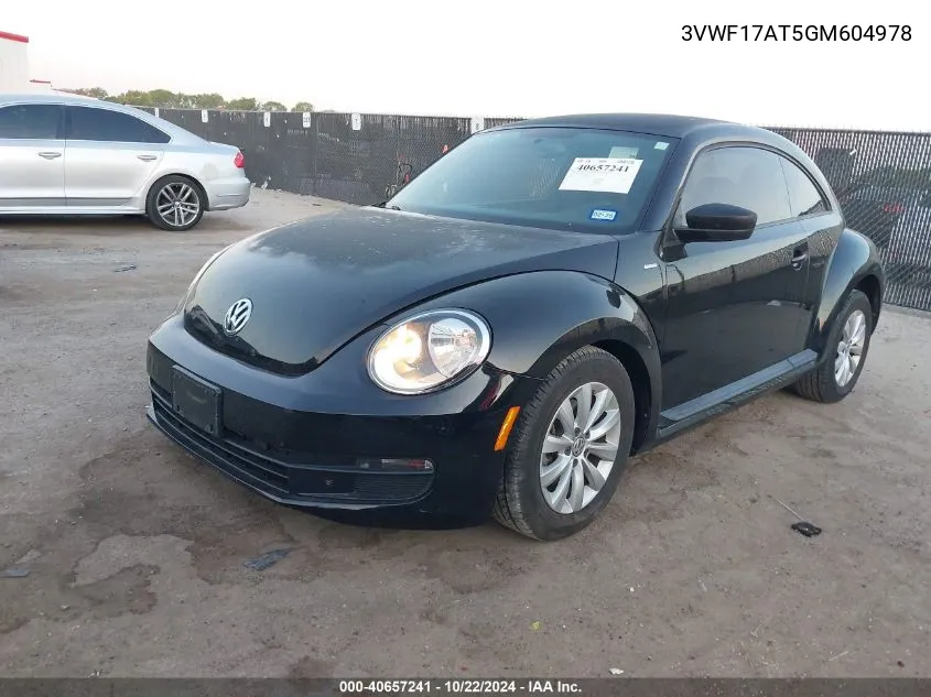 2016 Volkswagen Beetle 1.8T Wolfsburg Edition VIN: 3VWF17AT5GM604978 Lot: 40657241