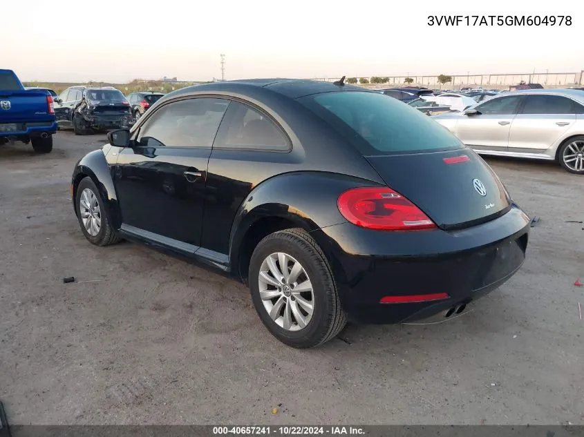 2016 Volkswagen Beetle 1.8T Wolfsburg Edition VIN: 3VWF17AT5GM604978 Lot: 40657241