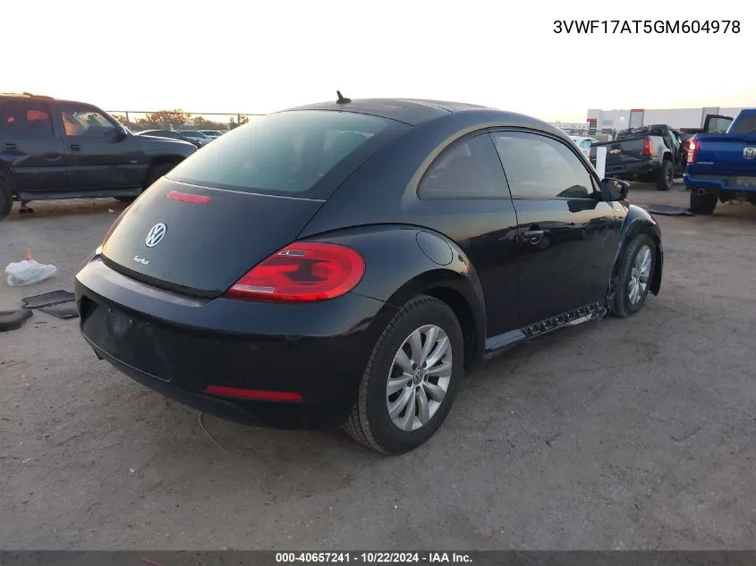 2016 Volkswagen Beetle 1.8T Wolfsburg Edition VIN: 3VWF17AT5GM604978 Lot: 40657241