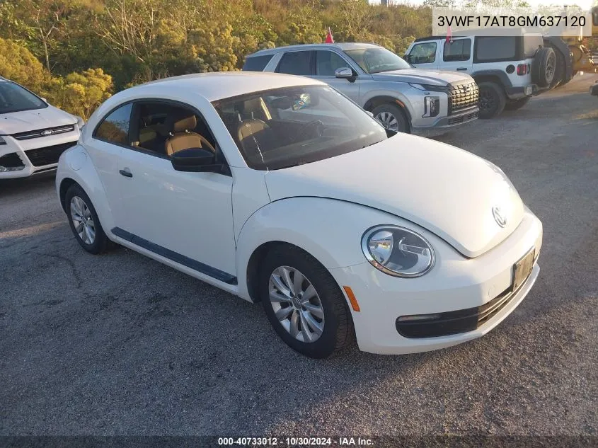 2016 Volkswagen Beetle 1.8T S VIN: 3VWF17AT8GM637120 Lot: 40733012