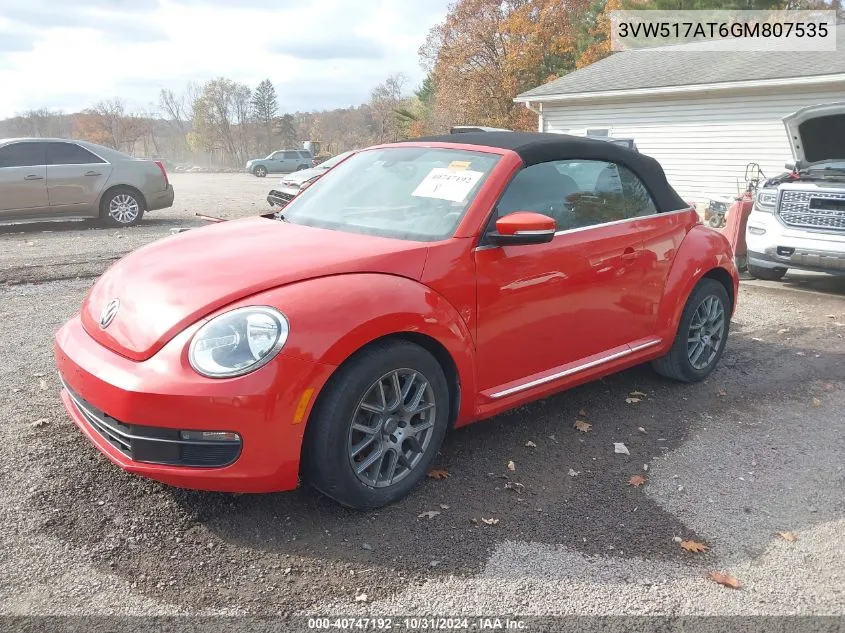 2016 Volkswagen Beetle 1.8T S VIN: 3VW517AT6GM807535 Lot: 40747192