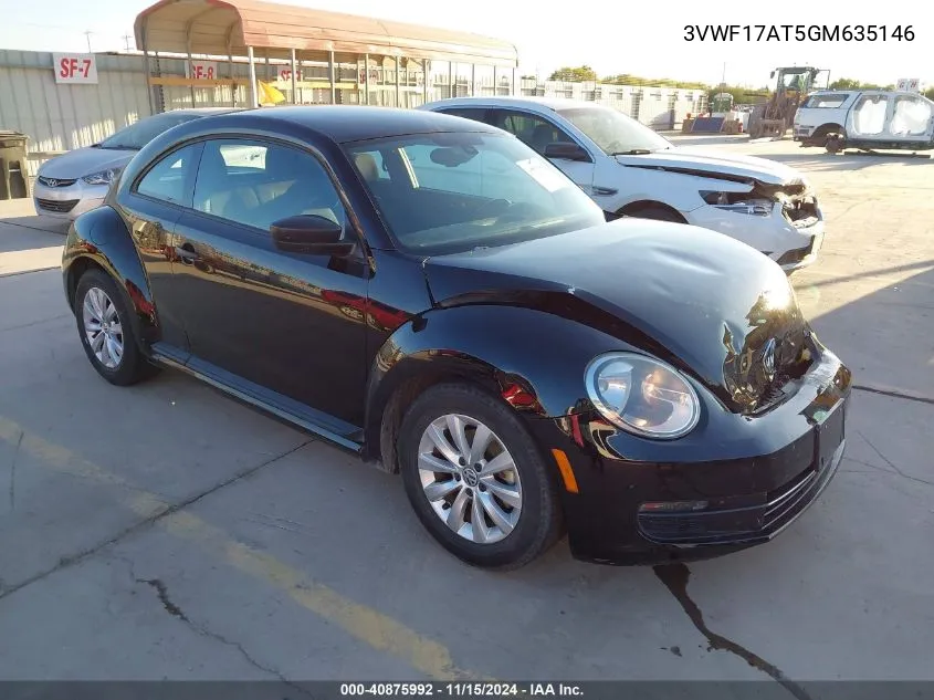 2016 Volkswagen Beetle 1.8T S VIN: 3VWF17AT5GM635146 Lot: 40875992