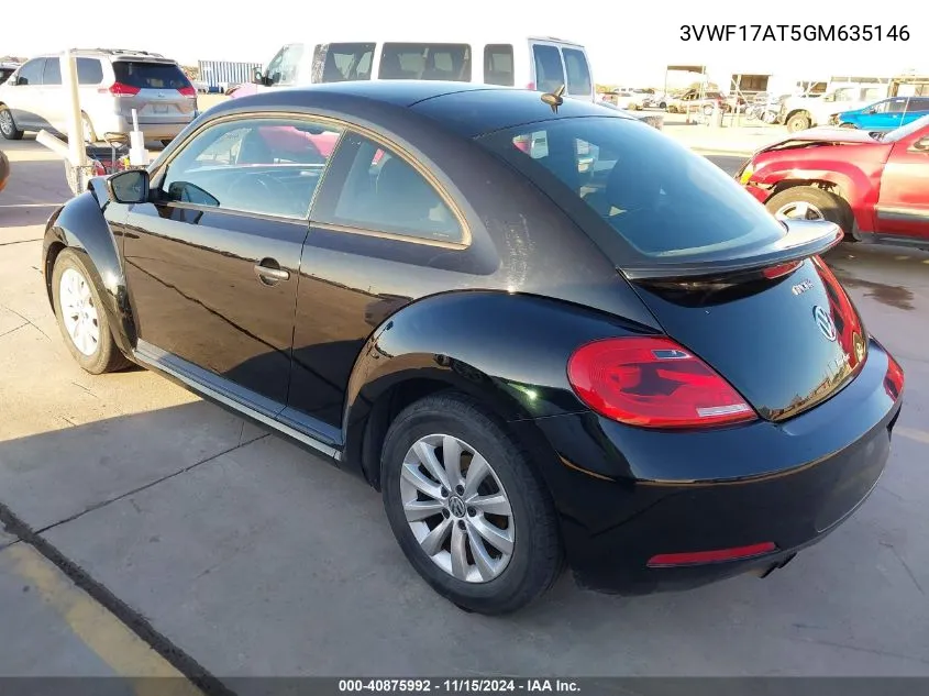 2016 Volkswagen Beetle 1.8T S VIN: 3VWF17AT5GM635146 Lot: 40875992