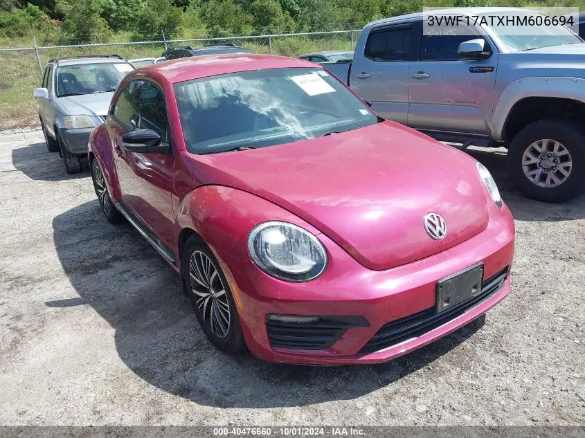 2017 Volkswagen Beetle 1.8T/S/Classic/Pink VIN: 3VWF17ATXHM606694 Lot: 40476660