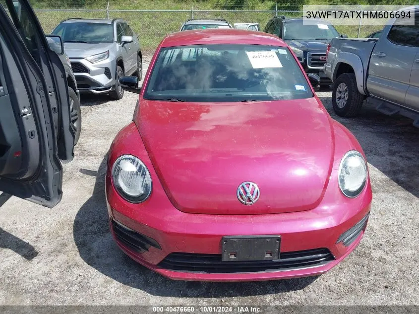 2017 Volkswagen Beetle 1.8T/S/Classic/Pink VIN: 3VWF17ATXHM606694 Lot: 40476660