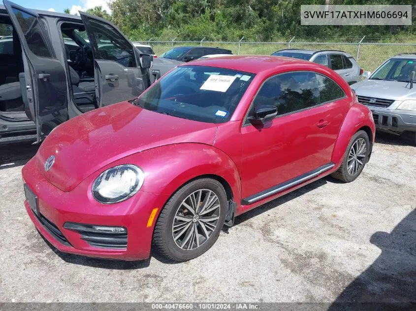 2017 Volkswagen Beetle 1.8T/S/Classic/Pink VIN: 3VWF17ATXHM606694 Lot: 40476660