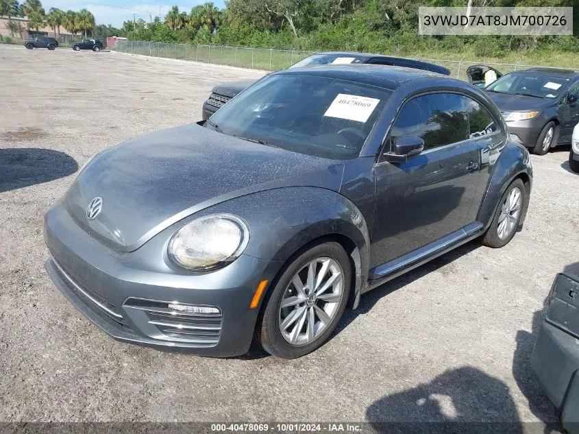 2018 Volkswagen Beetle 2.0T Se VIN: 3VWJD7AT8JM700726 Lot: 40478069