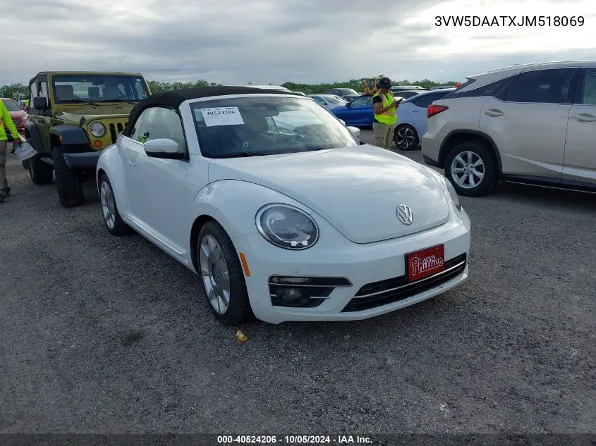 2018 Volkswagen Beetle S/Se/Coast VIN: 3VW5DAATXJM518069 Lot: 40524206