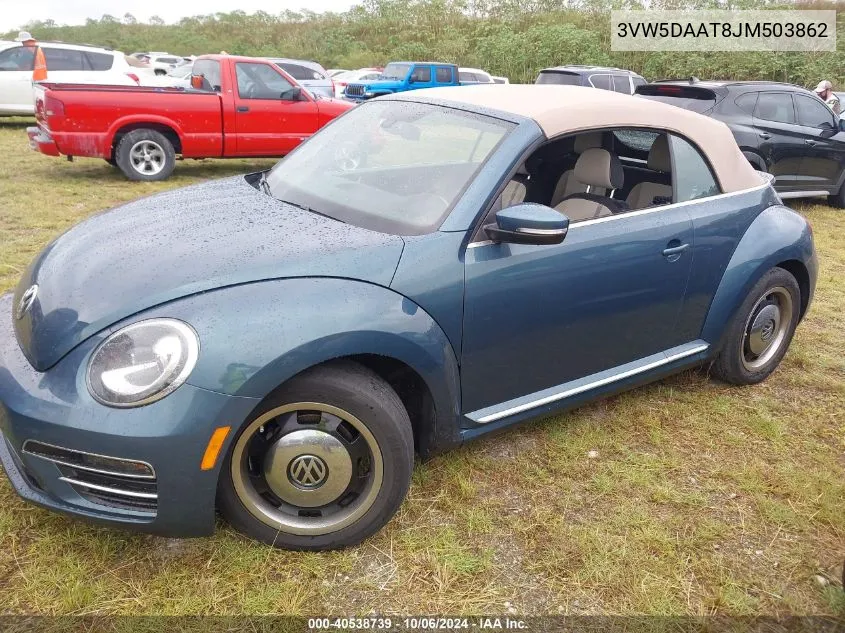 2018 Volkswagen Beetle S/Se/Coast VIN: 3VW5DAAT8JM503862 Lot: 40538739