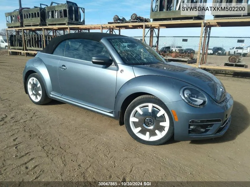 2019 Volkswagen Beetle S/Final Edition Se/Final VIN: 3VW5DAATXKM502200 Lot: 30047865