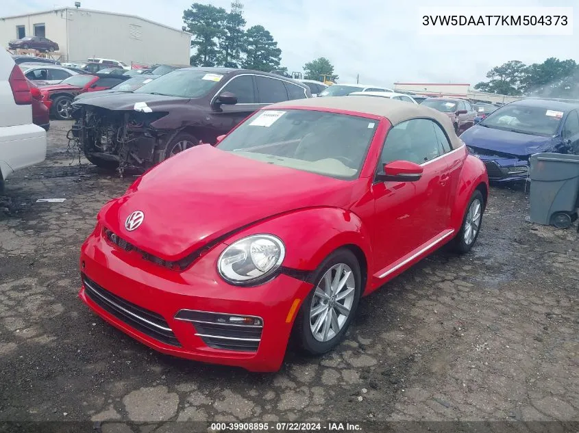 2019 Volkswagen Beetle 2.0T Final Edition Se/2.0T Final Edition Sel/2.0T S/2.0T Se VIN: 3VW5DAAT7KM504373 Lot: 39908895