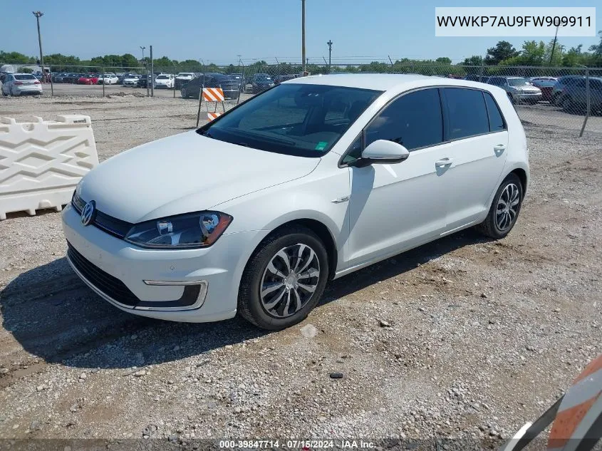 2015 Volkswagen E-Golf Limited Edition VIN: WVWKP7AU9FW909911 Lot: 39847714