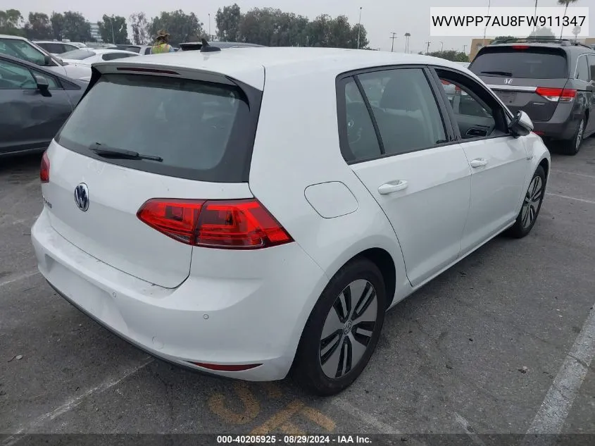 2015 Volkswagen E-Golf Sel Premium VIN: WVWPP7AU8FW911347 Lot: 40205925