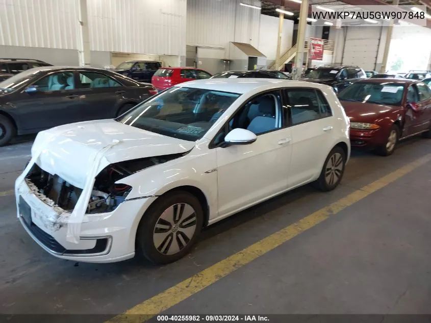 WVWKP7AU5GW907848 2016 Volkswagen E-Golf Se