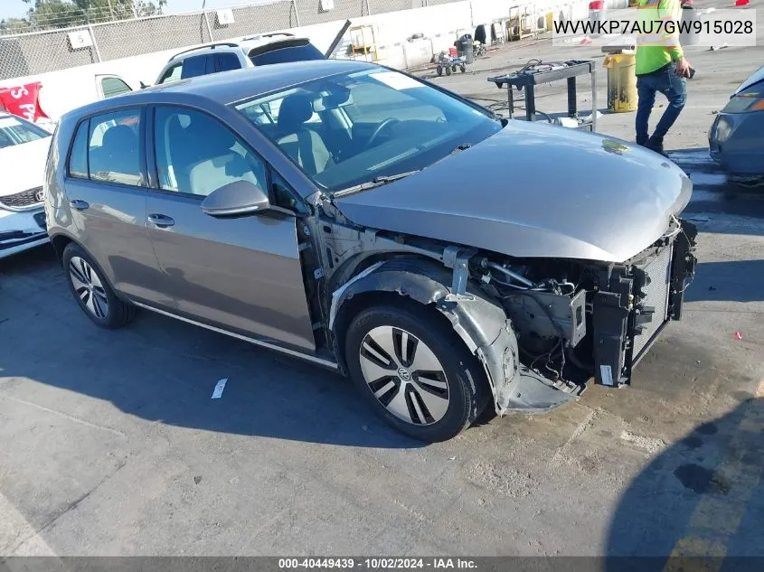 WVWKP7AU7GW915028 2016 Volkswagen E-Golf Se